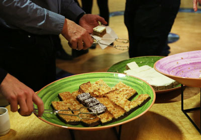 Coffee break with nice cookies.