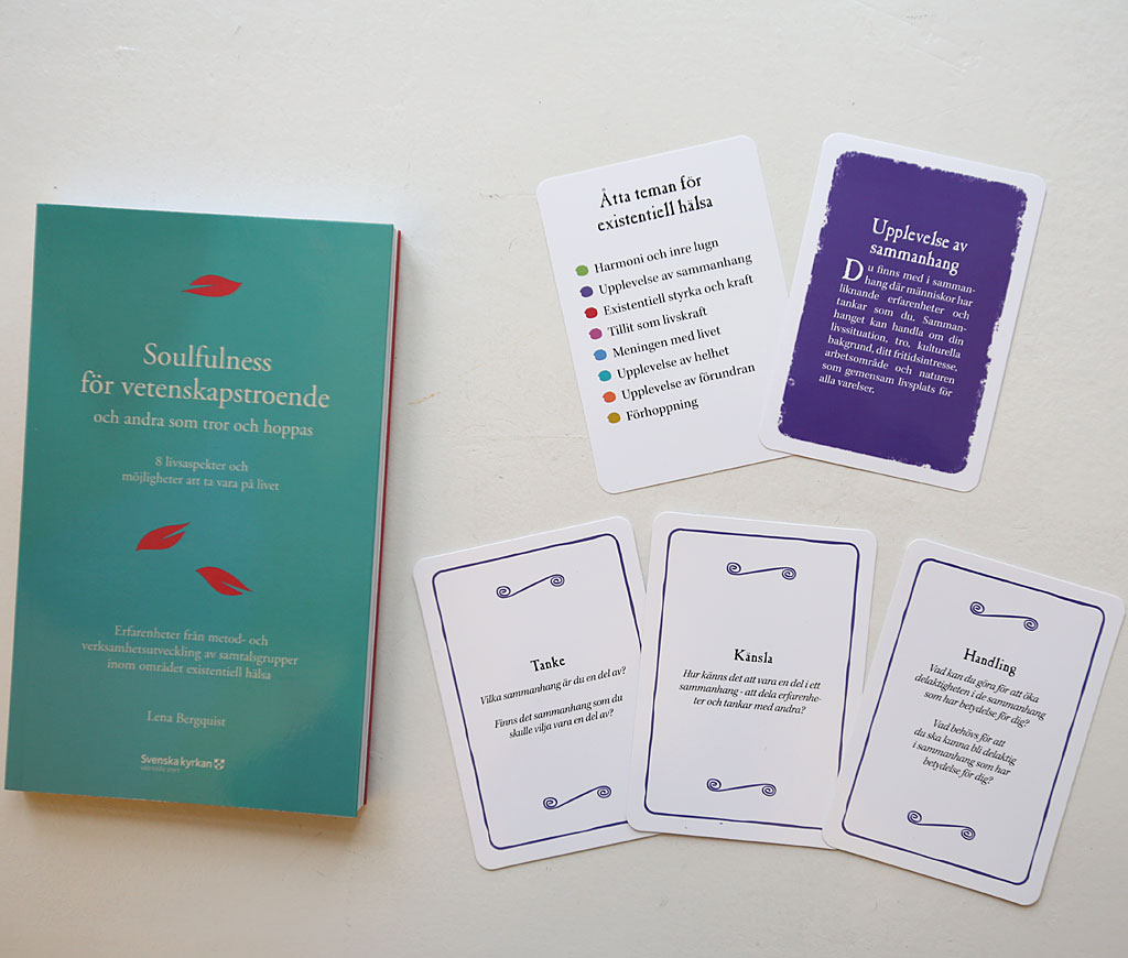 Boken Soulfulness för vetenskapstroende som bl.a. beskriver hur man kan arbeta med samtalskorten samt exempel på samtalskort från temat  Upplevelse av sammanhang - tanke, känsla, handling.